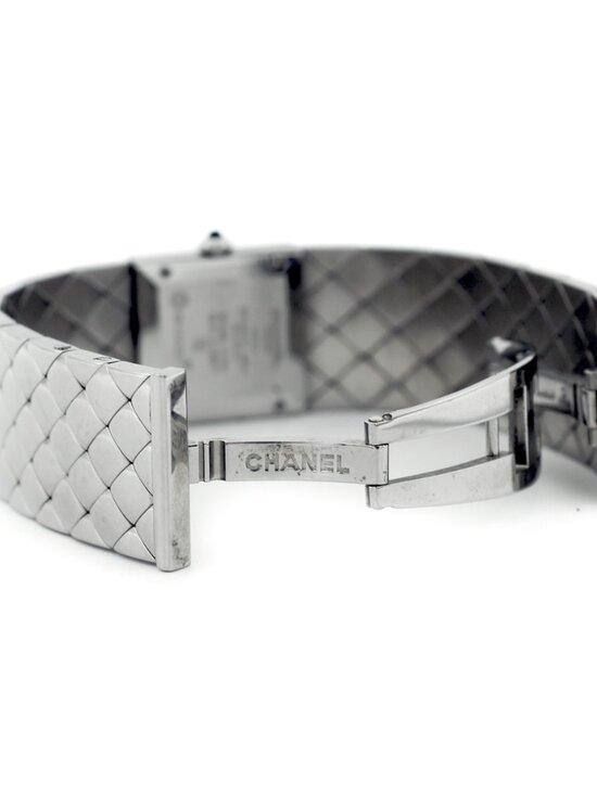 CHANEL Vintage Diamond Matelasse Stainless Steel Wristwatch main image 5
